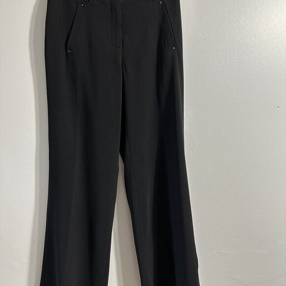 Jamie Sadock Black Golf Women's Mid-Rise Flat-Front Wide Leg Pants Pockets Sz 2‎ - Picture 3 of 7